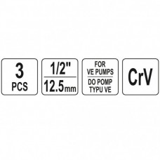 Set de 3 tubulare pentru pompele de injectie 1/2 Y..